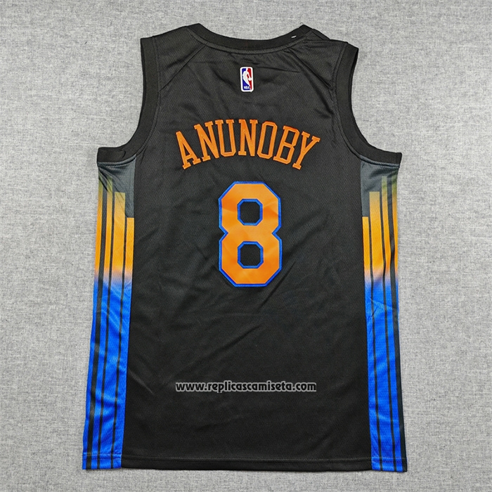 Camiseta New York Knicks Og Anunoby NO 8 Statement 2025-26 Negro
